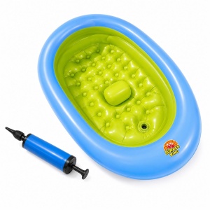Barcuta Gonflabila pentru Copii, Verde cu Albastru - Pompa Inclusa, PVC Rezistent