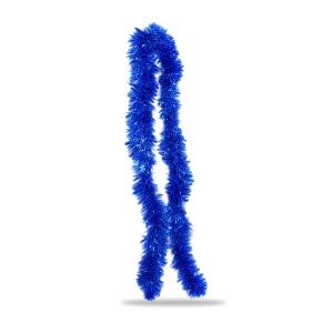 Beteală de Crăciun albastră sclipitoare, plastic, diametru 9 cm, lungime 2 m - Img 5