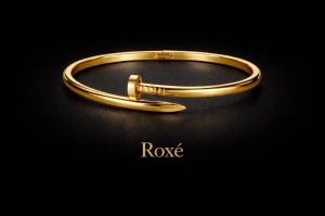 Bratara ROXE aurie tip cui design minimalist elegant inchizatoare fixa