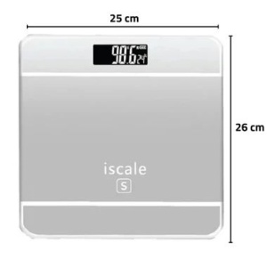 Cântar electronic de baie iScale, display touchscreen, material sticlă și plastic, argintiu metalic - Img 2