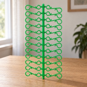 Cârlige agățătoare pentru globuri de brad, plastic verde, set 48 bucăți, 17x8cm - Img 6