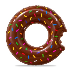 Colac Gonflabil Gogoasă Maro cu Sprinkles Colorate, 100 cm – pentru Plajă și Piscină - Img 4