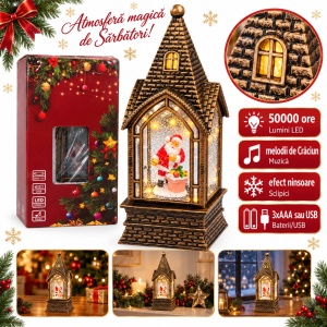 Decoratiune lumionasa de Crăciun cu lumini LED și muzica, model Moș Crăciun - Img 2