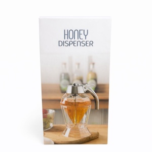 Dozator pentru miere cu sistem anti-picurare, recipient transparent pentru bucătărie
