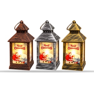 Felinar decorativ de Crăciun cu LED, din plastic, set 24 de bucăți, 4,5x9,5cm - Img 2