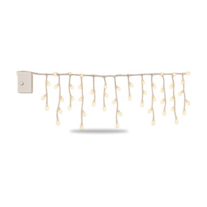 Instalație LED tip țurțuri, 120 LED alb cald, fir alb, 4 m - Img 3