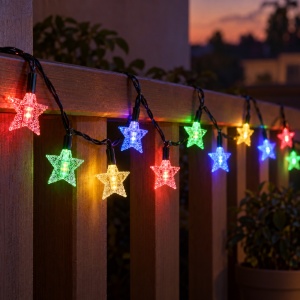 Instalatie luminoasa de Craciun cu LED-uri stea, 40 LED-uri, 6 m, multicolor - Img 2