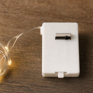Instalație luminoasă LED, 20 LED-uri, fir argintiu de 2 m, lumină albă caldă - Img 4