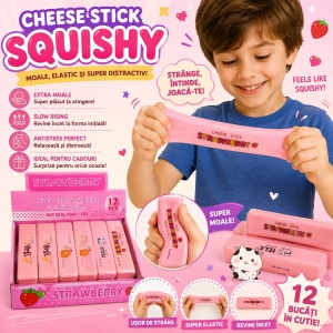 Jucărie Antistres Squishy Butter Roz, 13 cm, Moale și Elastică, Slow Rising - Img 4