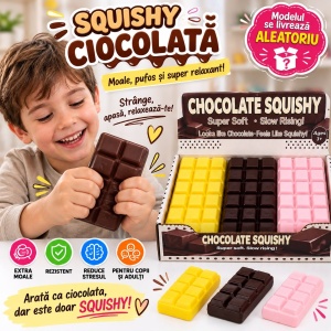 Jucărie Antistres Squishy Ciocolată, 17cm , Super Moale, Slow Rising, Model Aleatoriu