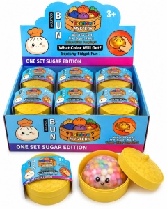 Jucărie Antistres Squishy Dumpling cu Bile Gel Colorate, 8 cm, Rainbow Mystery