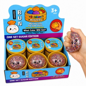 Jucărie Antistres Squishy Dumpling cu Gel și Confetti, 8,5 cm, Model Aleatoriu - Img 3