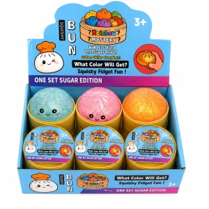 Jucărie Antistres Squishy Dumpling cu Sclipici și Bile de Gel, 8,5 cm, Model Aleatoriu - Img 2