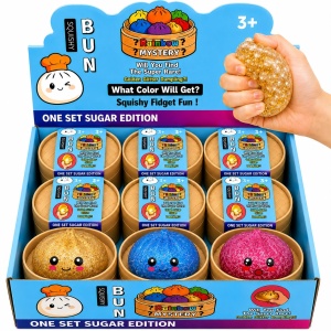 Jucărie Antistres Squishy Dumpling cu Sclipici și Bile din Gel transparente, 8,5 cm, Model Aleatoriu - Img 2