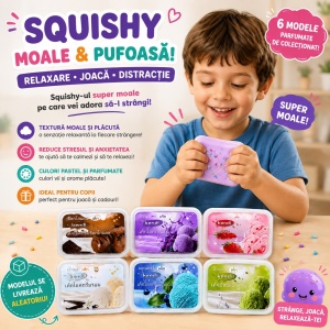 Jucărie Antistres Squishy Înghețată în Cutie, 10cm Model și Aromă Livrate Aleatoriu, Textură Moale și Elastică - Img 3