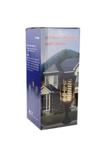 Lampă solară decorativă tip torță LED, set 2 bucăți, plastic, negru - Img 10