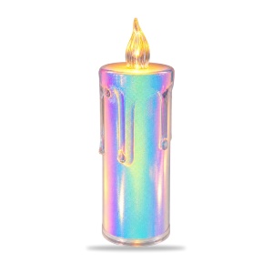 Lumânări LED decorative , set 24 bucăți, finisaj irizat , efect flacara realist, 10,5 cm, plastic - Img 2