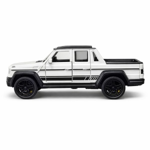 Masinuta pickup offroad metalica alba die cast, usi functionale, 15.5x7 cm