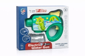 Pistol electric de apa pentru copii cu 2 moduri jet, model dinozaur verde