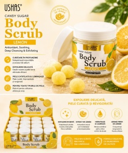 Scrub de Corp cu Lămâie Ushas Candy Sugar Body Scrub – Exfoliant cu Extract de Lămâie - Img 2