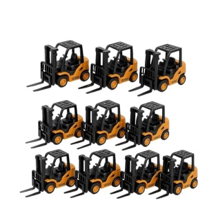 Set 10 Stivuitor jucarie mecanic , utilaj logistic pentru copii 3+