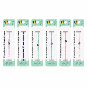 Set 12 Brățări cu Pandantiv Ochi Protector, Reglabile, Multicolore, cu Mărgele Decorative