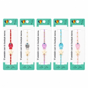 Set 12 Brățări cu Pandantiv Peștișor și Stea de Mare, Reglabile, Multicolore