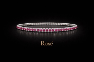 Set 12 bratari ROXE argintii elastice cu pietre magenta stralucitoare elegante