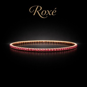 Set 12 bratari ROXE aurii elastice cu pietre magenta stralucitoare elegante