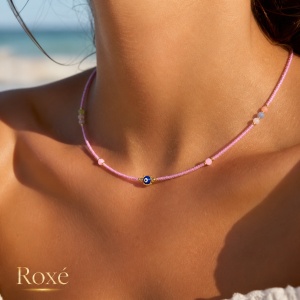 Set 12 Coliere Roxe, 40cm, Reglabile cu Margele Colorate si Elemente Decorative - Img 7