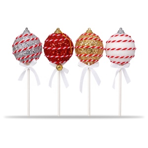Set 12 decoratiuni de brad de Craciun tip acadea, cu fundita, culori asortate, 17cm