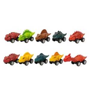 Set 12 Dinozauri Mecanici pe Roti, Pull Back, Jucarii Copii 3+