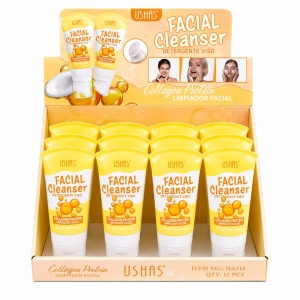 Set 12 Geluri de Curățare Facială USHAS cu Proteină de Colagen – Cleanser pentru Față, Curățare și Hidratare