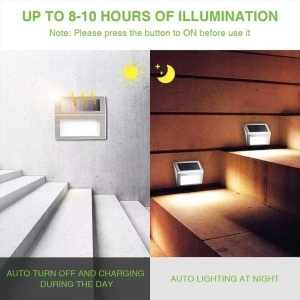 Set 2 lumini solare LED pentru trepte Solterix, metalic, argintiu - Img 4