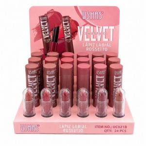 Set 24 Rujuri Mate USHAS Velvet Matte Lipstick – 6 Nuanțe Nude Elegante, Finisaj Catifelat