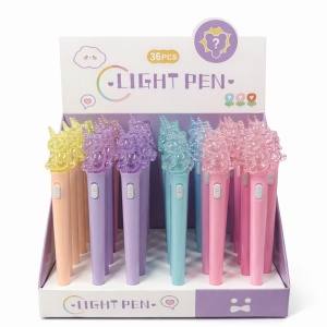 Set 36 pixuri cu lumină LED și figurină unicorn transparentă, model colorat pentru copii - Img 2