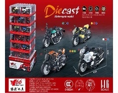 Set 48 motociclete metalice die-cast 1:32 cu lumini si sunet, stand display