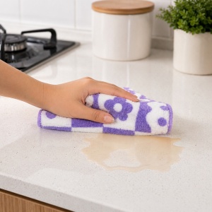 Set 5 prosoape bucătărie microfibră 30x70 cm – model floricele - Img 3
