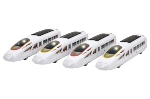 Set 6 trenuri electrice de mare viteză cu lumini și sunete integrate, 37,5x28,5x8,5 cm