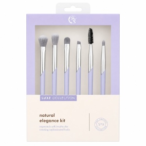 Set de 6 Pensule Profesionale Machiaj Luxe Collection Albastru Deschis – Peri Ultra-Moi și Design Elegant