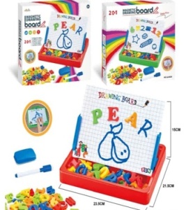 Tabla Magnetica Educativa pentru Copii cu Litere si Marker, 24 x 22 cm, 2 in 1