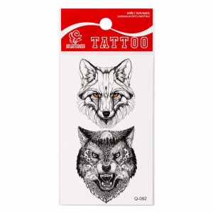 Tatuaj Temporar Semipermanent Lup Alb și Lup Tribal 10 cm