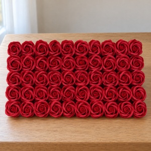 Trandafiri de săpun roșu închis, set 50 de bucăți, 5 cm - Img 4