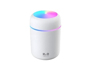 Umidificator Aer si Difuzor Aromaterapie 300ml, LED RGB, 2 Moduri Pulverizare, USB, Alb