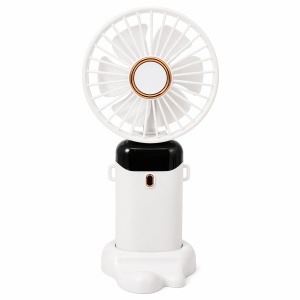Ventilator de mana alb cu ecran LED afisaj baterie 19x9,5 cm