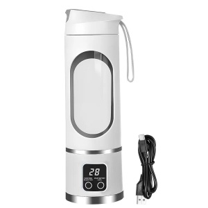Blender portabil electric 450ml pentru smoothie si shake, reincarcabil USB Type-C, alb - Img 3