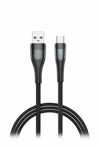 Cablu incarcare USB la Type-C 120W cu LED, incarcare rapida si transfer date, model HY-SJX51 - Img 3