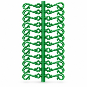 Cârlige agățătoare pentru globuri de brad, plastic verde, set 48 bucăți, 17x8cm - Img 3