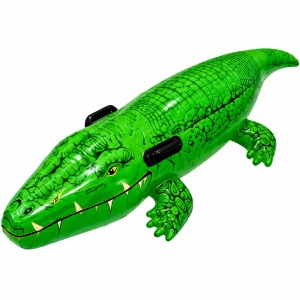 Colac Gonflabil Crocodil Verde 134 cm – cu Mânere, pentru Piscină și Plajă - Img 2