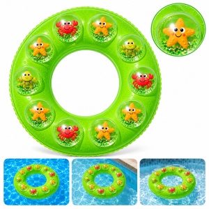 Colac Gonflabil Verde cu Animăluțe Marine, 60 cm – pentru Piscină și Plajă
